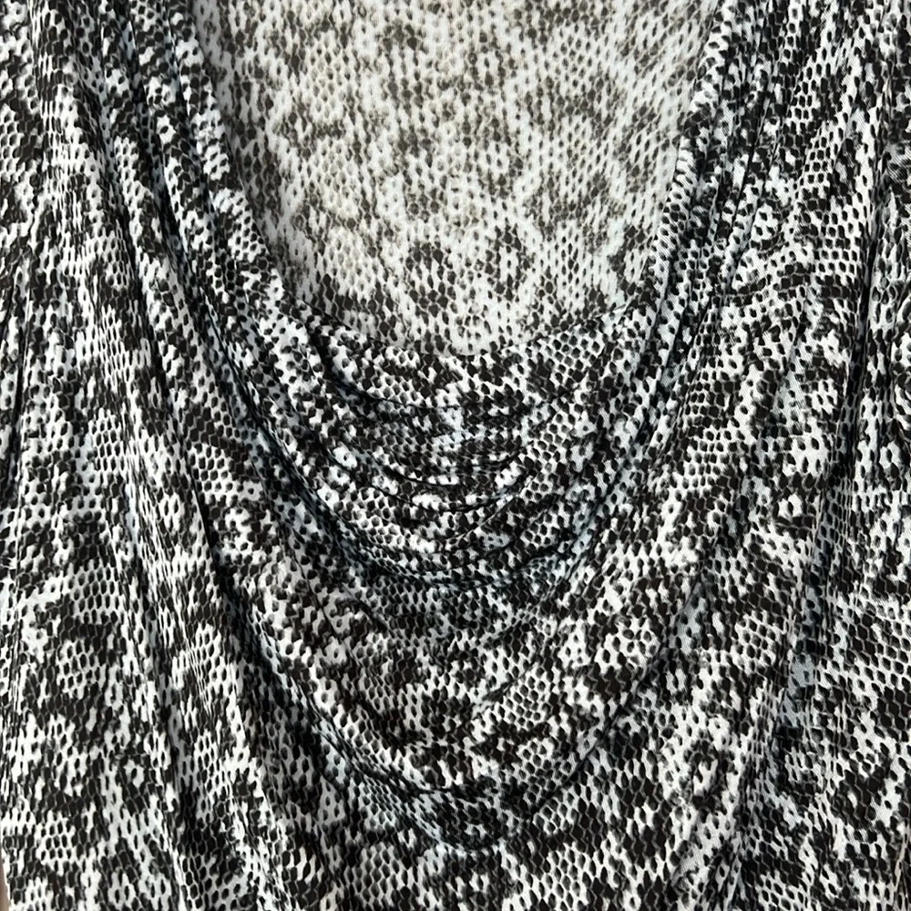 🌞 Michael Kors NWT Elegant Blue & Black Cowl Drape Neck blouse women size XL